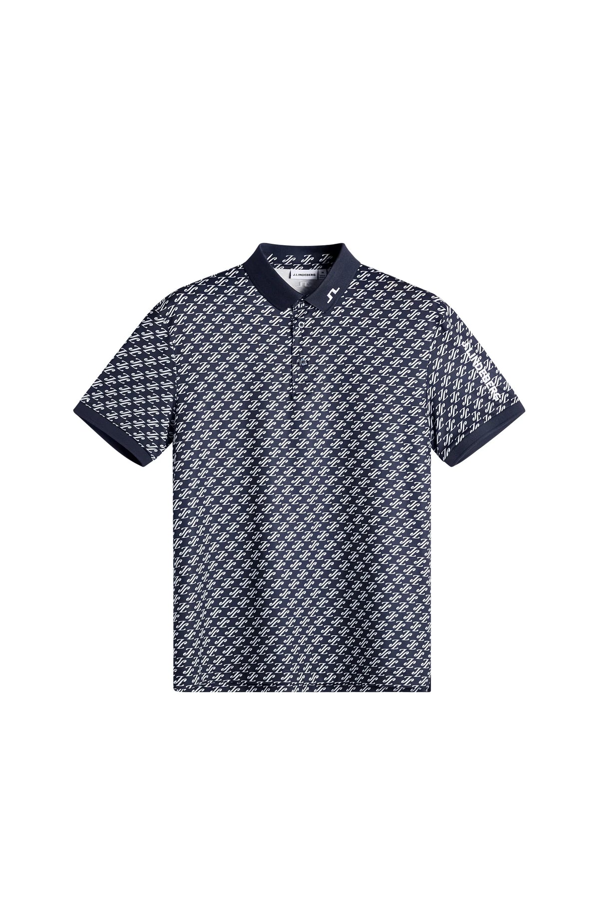 Tour Tech Print Polo, Bunker Fade Navy Set M | J.Lindeberg