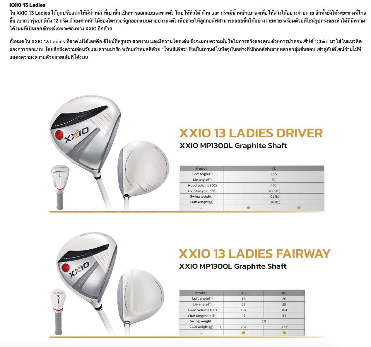 LIMITED XXIO MP1300 PEARL WHITE (Full-Sets)