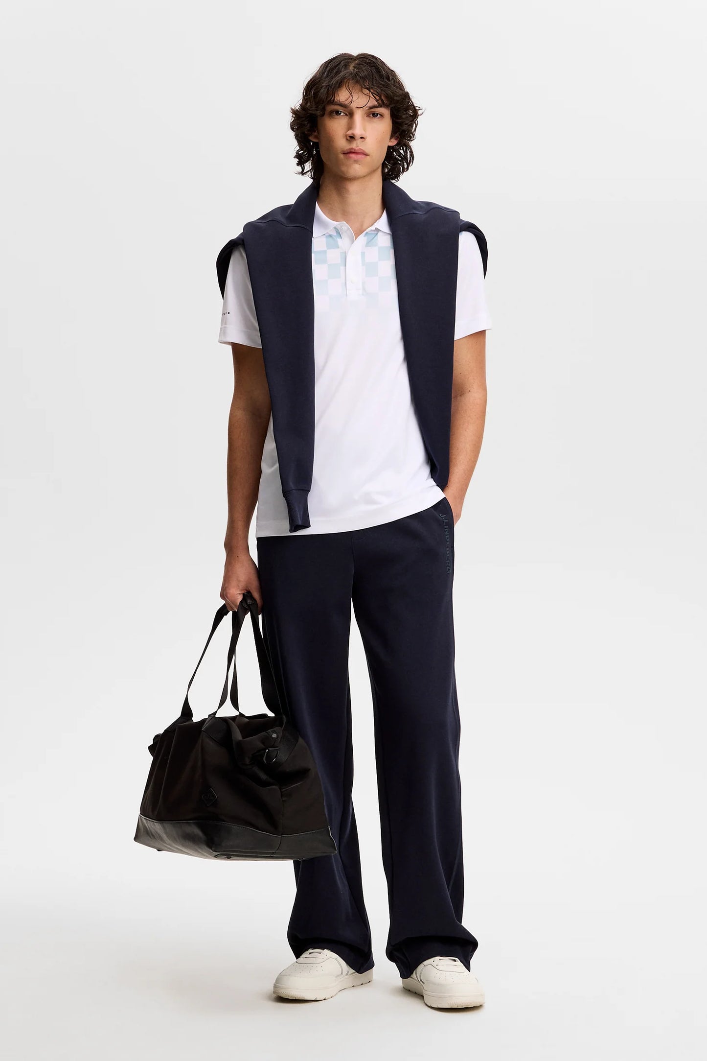 Finn Print Polo / Finn Fade White | J.Lindeberg