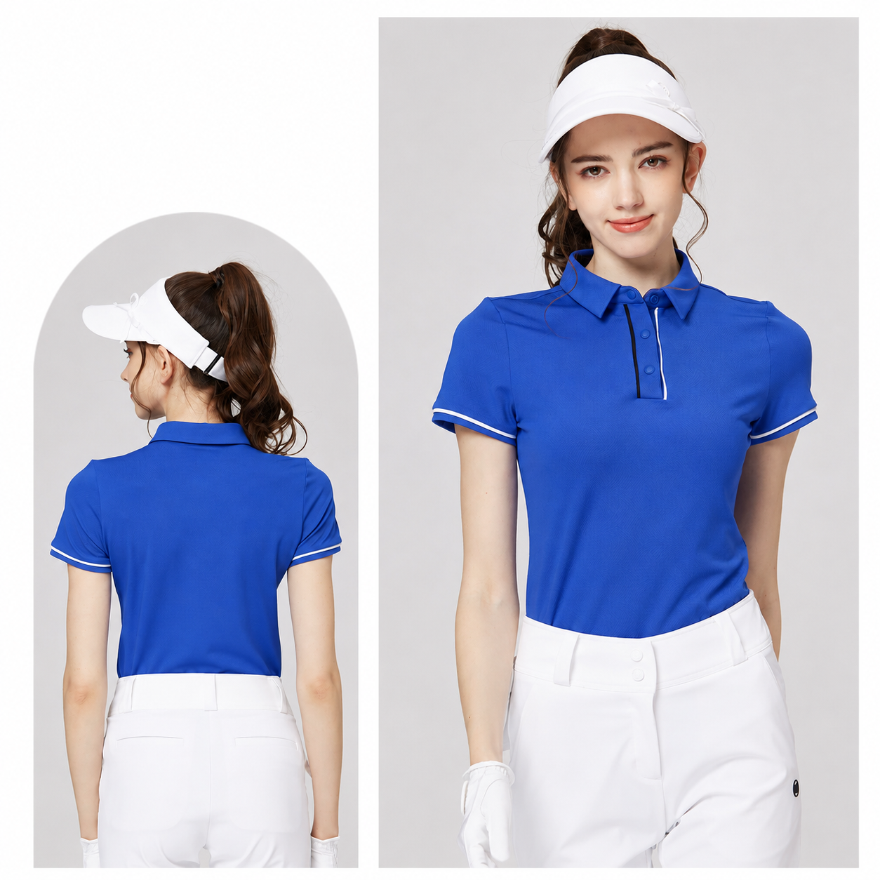BLKTEE Women’s Ice-Feel Jacquard Golf Polo | BG-26015