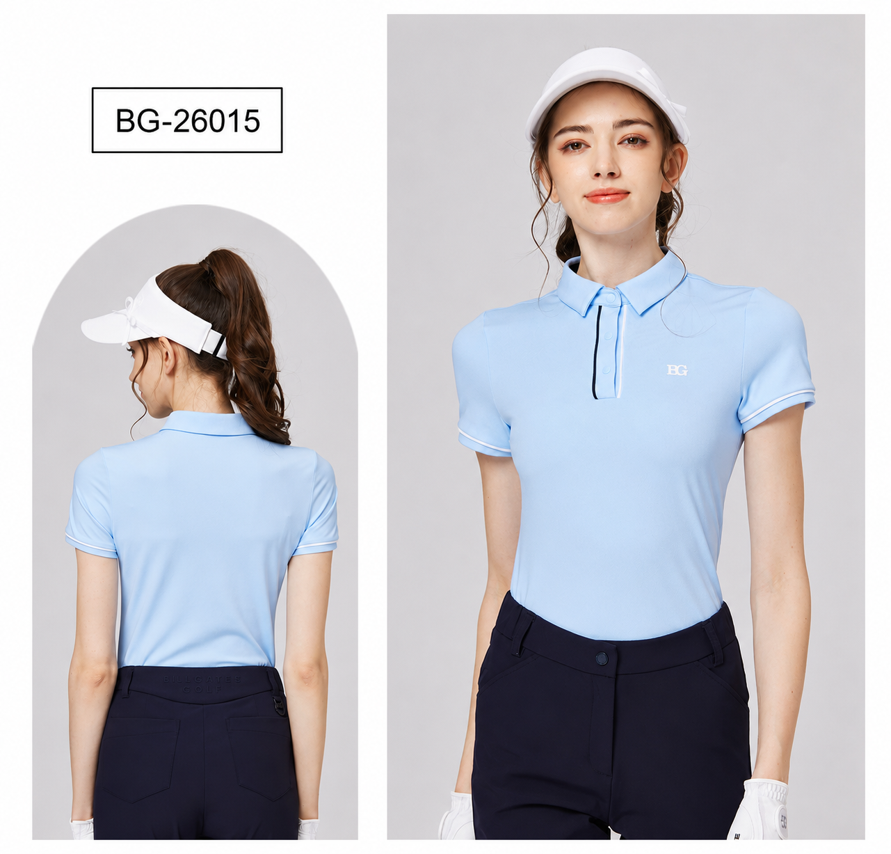 BLKTEE Women’s Ice-Feel Jacquard Golf Polo | BG-26015