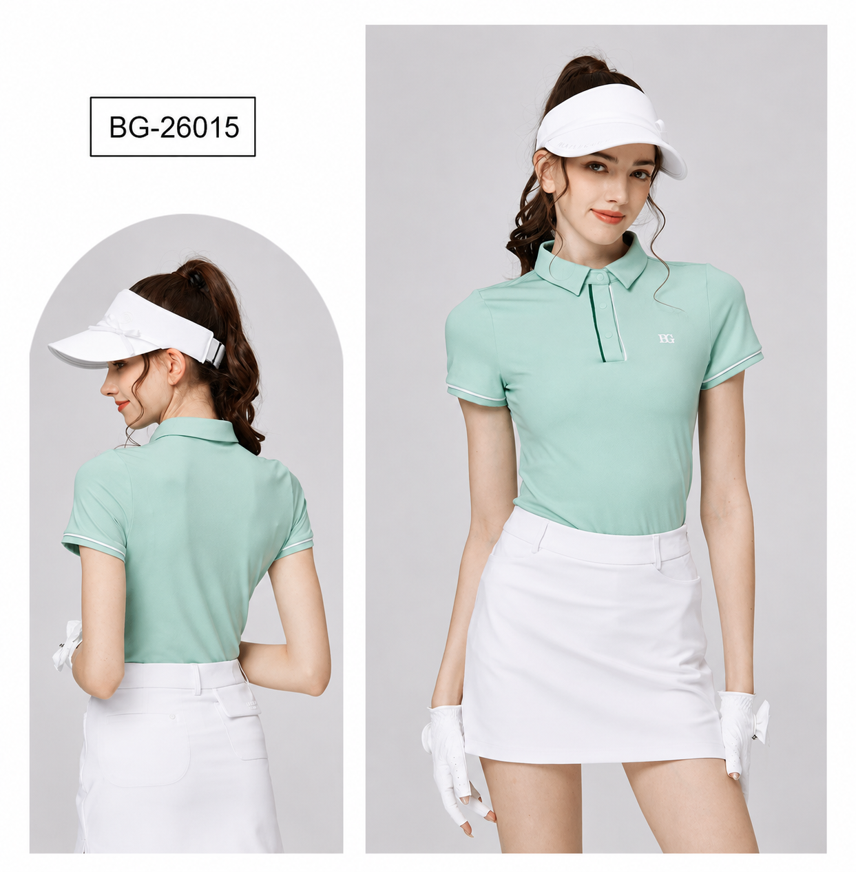 BLKTEE Women’s Ice-Feel Jacquard Golf Polo | BG-26015