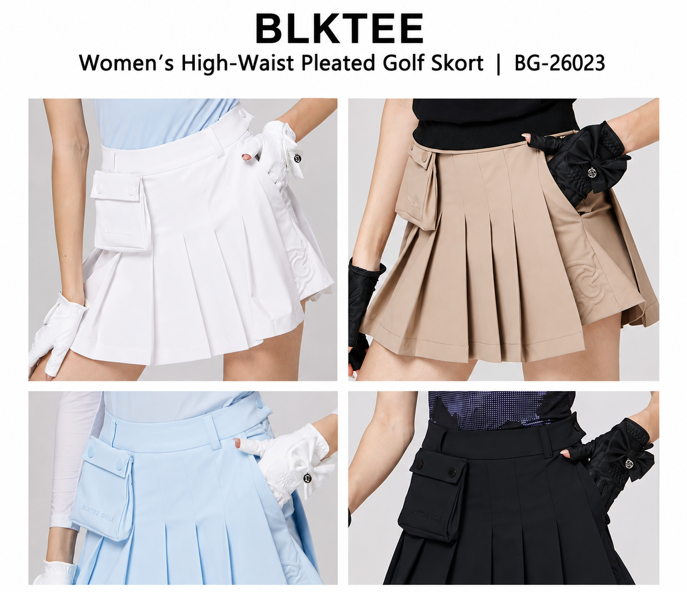 BLKTEE Women’s High-Waist Pleated Golf Skort | BG-26023