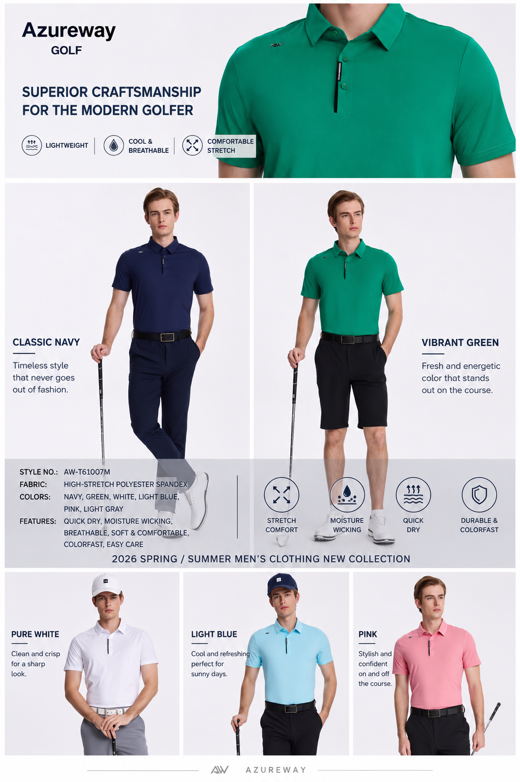 AZUREWAY MEN'S GOLF SHIRT | T61007