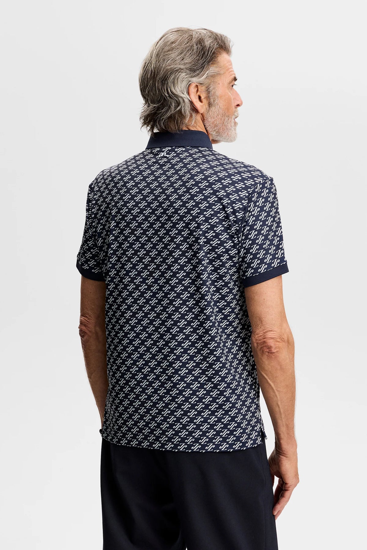 Tour Tech Print Polo, Bunker Fade Navy Set M | J.Lindeberg
