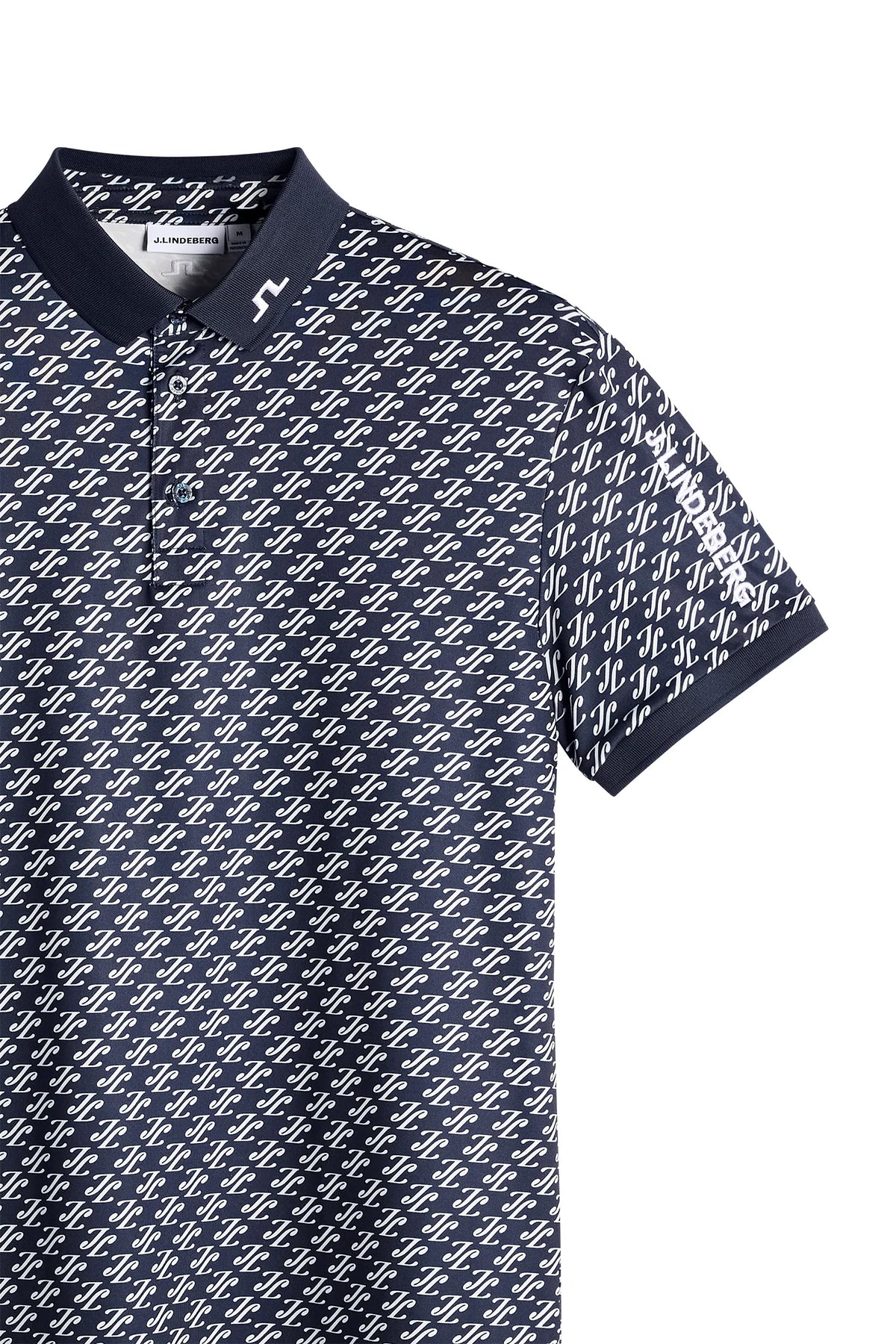 Tour Tech Print Polo, Bunker Fade Navy Set M | J.Lindeberg