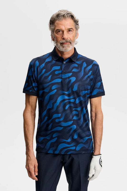 Tour Tech Print Polo, Cardi Jacquard S - JL Navy| J.Lindeberg