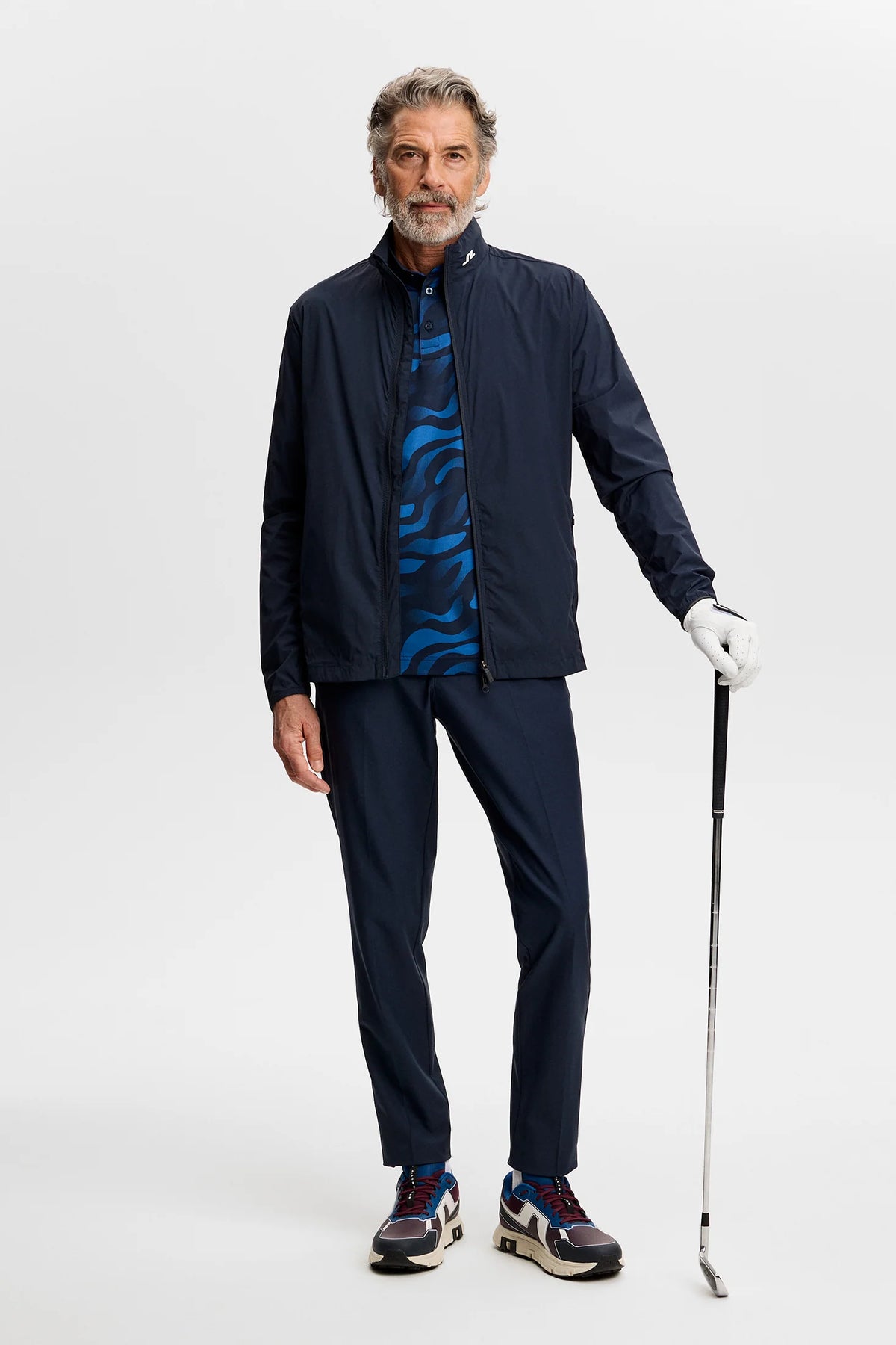 Tour Tech Print Polo, Cardi Jacquard S - JL Navy| J.Lindeberg