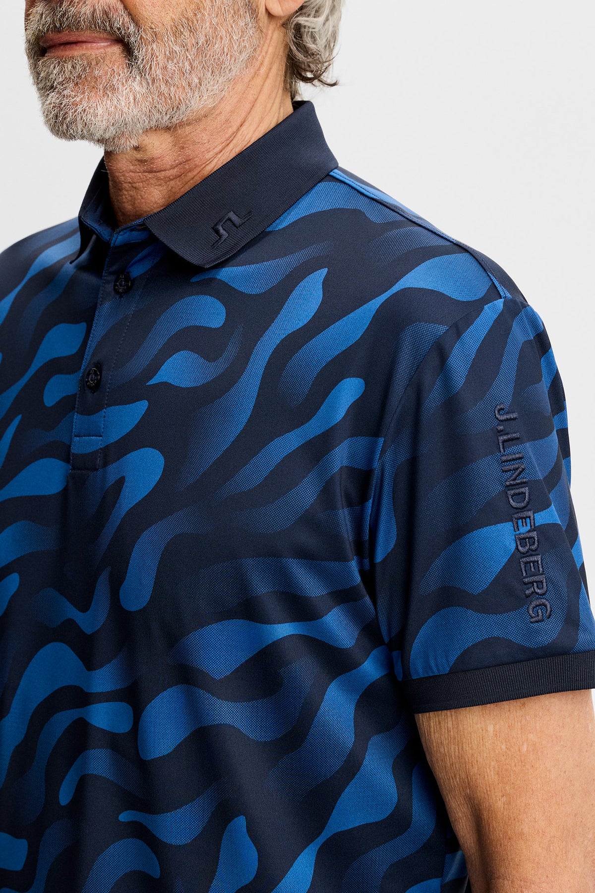 Tour Tech Print Polo, Cardi Jacquard S - JL Navy| J.Lindeberg