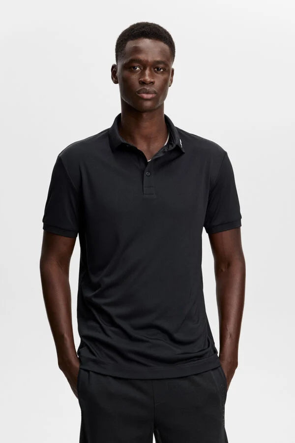 Herren KV Print Polo, Black | J.Lindeberg