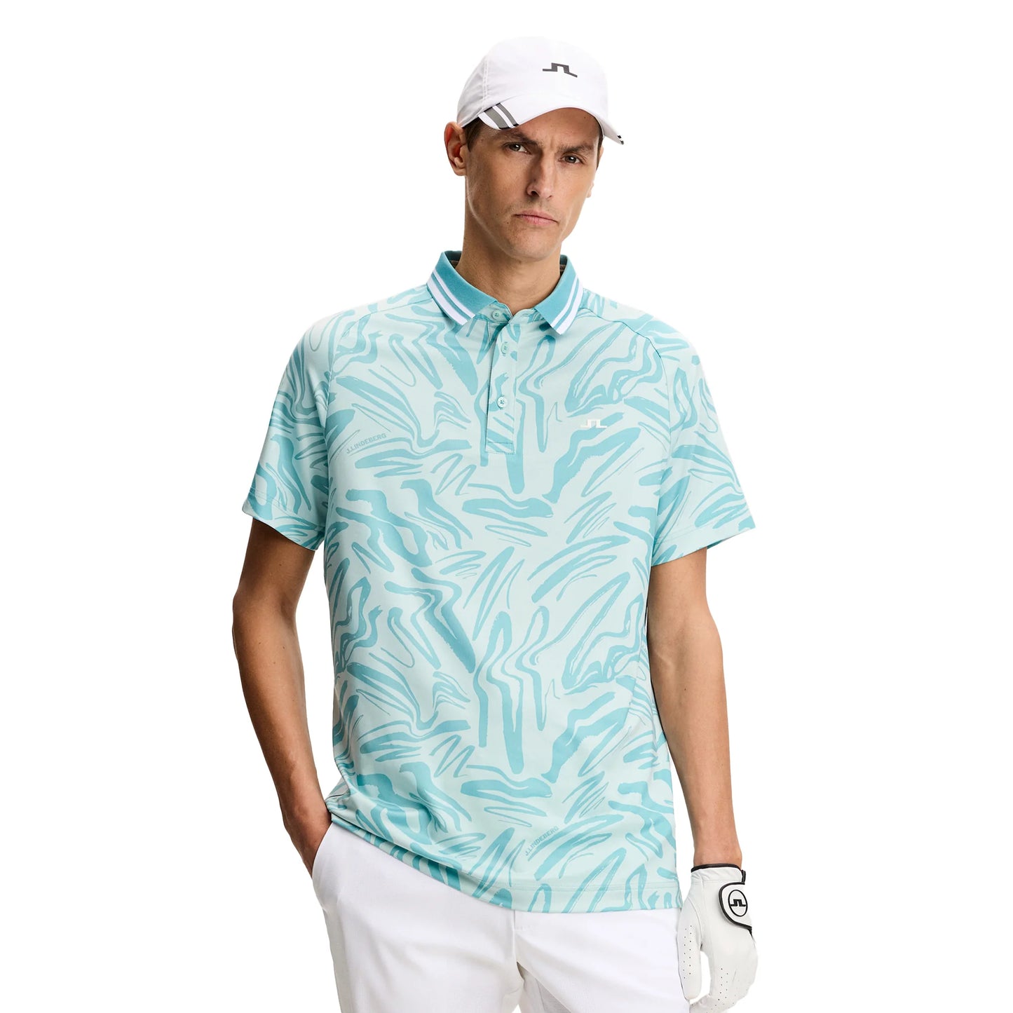 J.LINDEBERG GEORGE PRINT POLO  | GMJT15699-0592 Scribble Stillwater