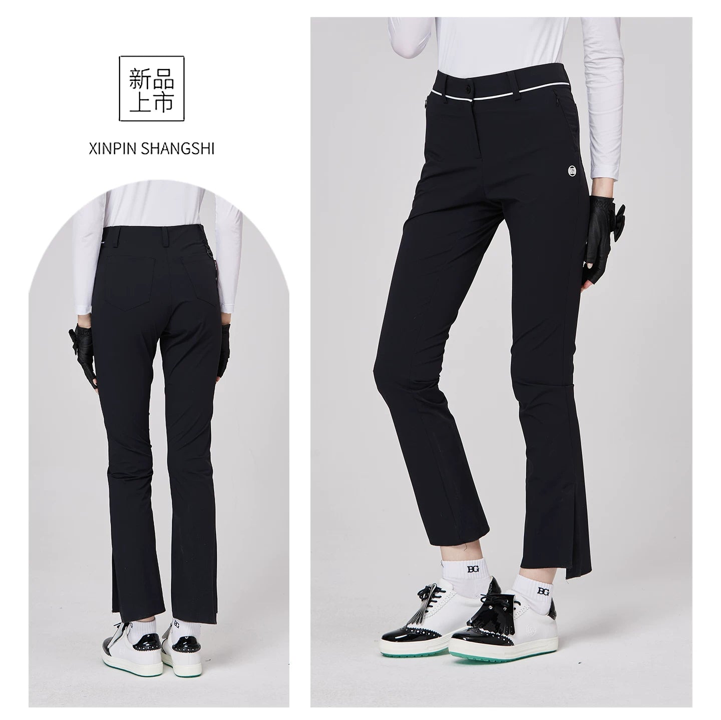 BLKTEE Women’s High-Waist Stretch Golf Pants | BG-26020