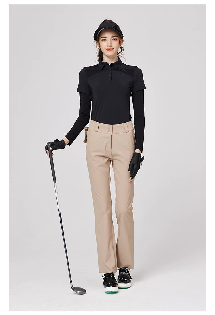 BLKTEE Women’s High-Waist Stretch Golf Pants | BG-26021