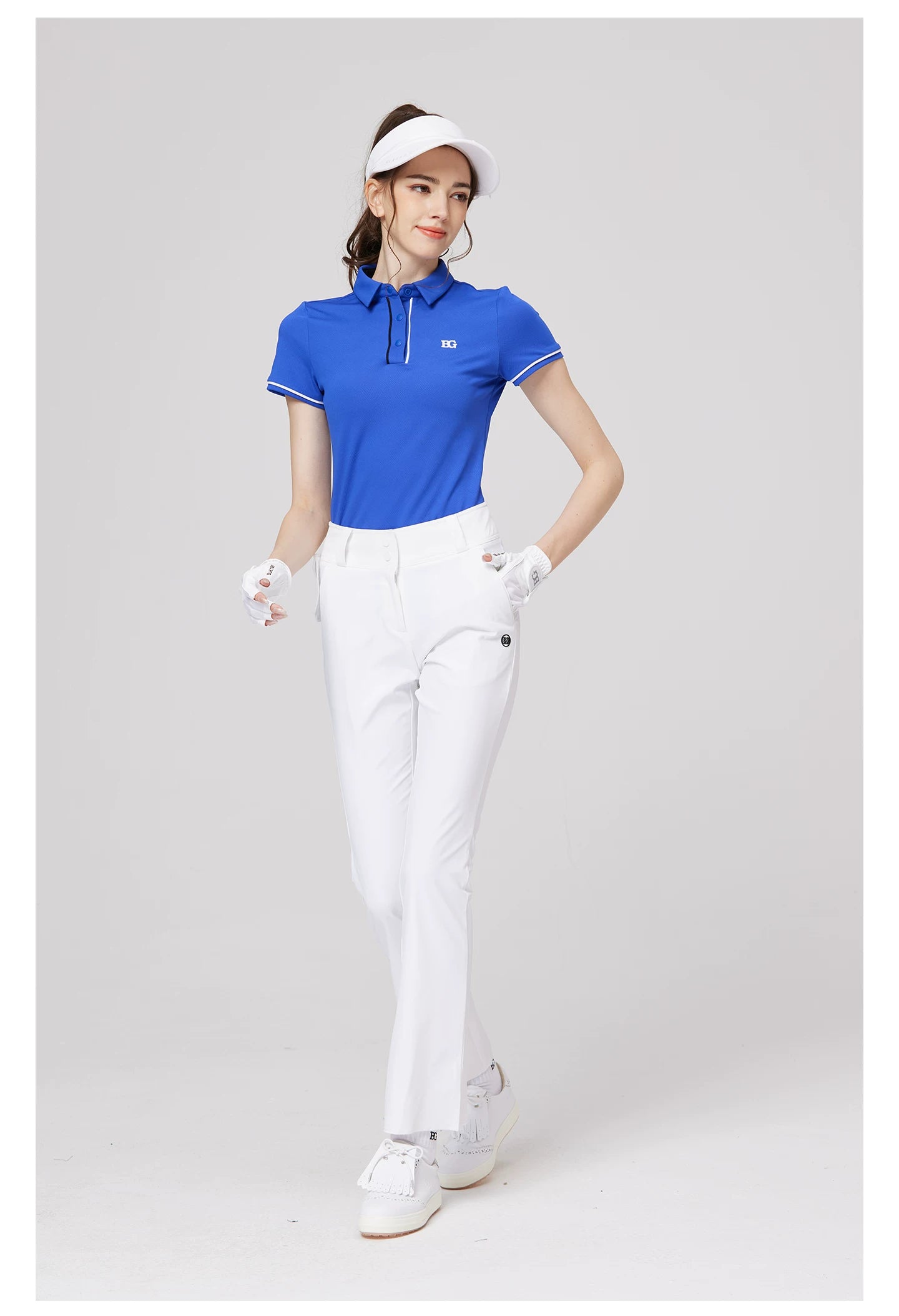 BLKTEE Women’s Ice-Feel Jacquard Golf Polo | BG-26015