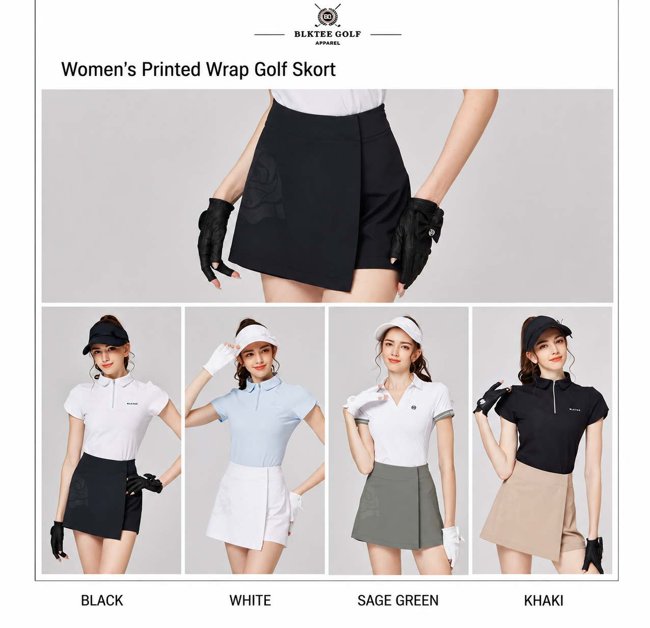 BLKTEE Women’s High-Waist Pocket Golf Skort | BG-26024
