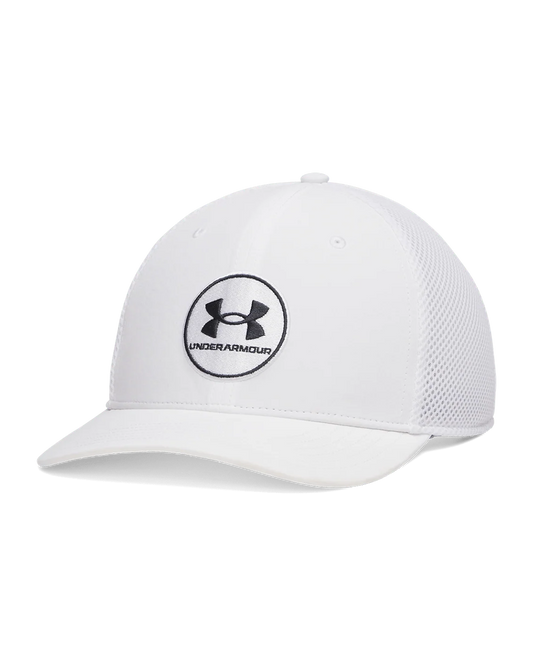 UA Drive Mid Men's Stretch Fit Cap White / Anthracite - 105