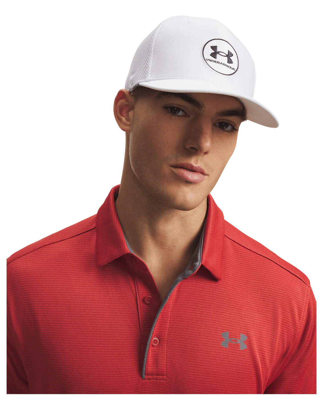 UA Drive Mid Men's Stretch Fit Cap White / Anthracite - 105