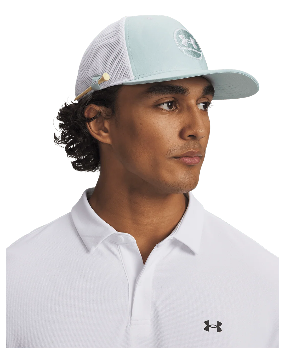 UA Drive Mid Men's Stretch Fit Cap Enamel Blue / White - 477