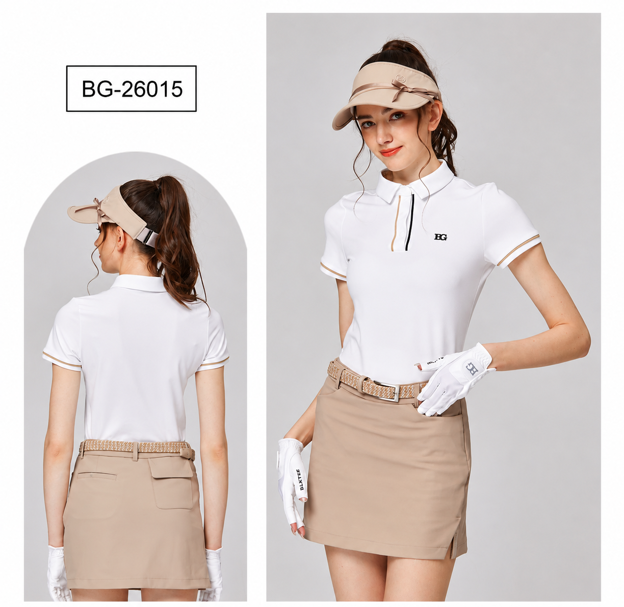 BLKTEE Women’s Ice-Feel Jacquard Golf Polo | BG-26015