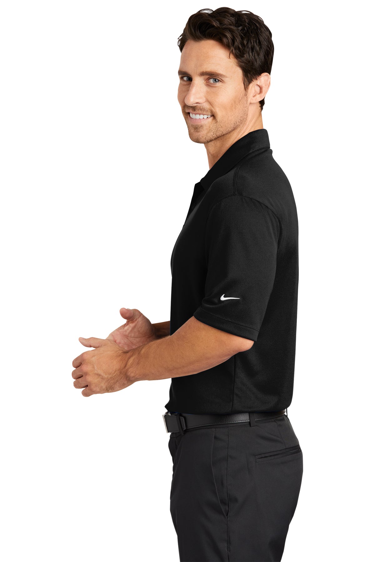 Nike Dri-FIT Pebble Texture Polo | Nike Golf 373749 Black