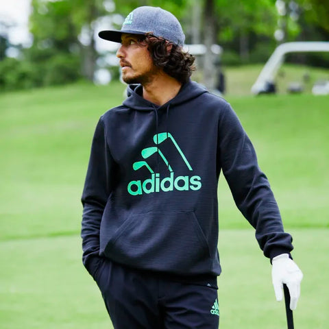 IRON LOGO RECYCLED POLYESTER FULL ZIP HOODIE ADIDAS HA1329 iGolfMM