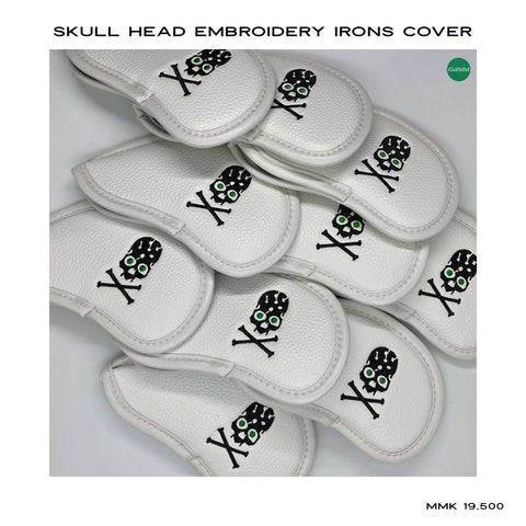 SKULL HEAD EMBROIDERY  (Irons cover)