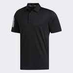 Adidas 3 Stripe Basic Golf Polo Shirt | FJ9837 Black