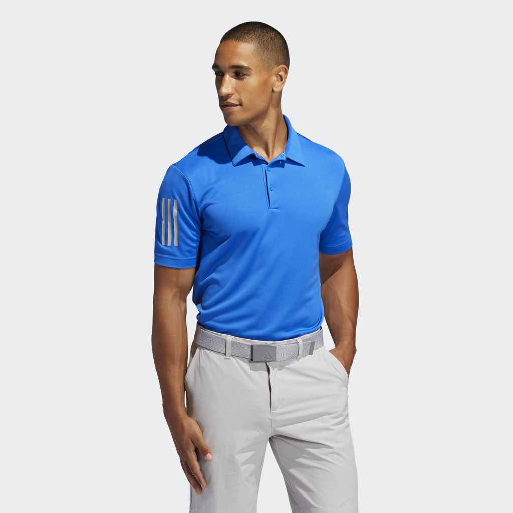 Adidas 3 Stripe Golf Polo Shirt | FJ9843 Blue – iGolf