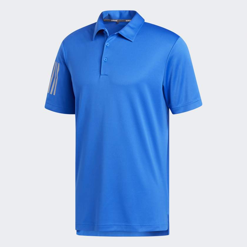 Adidas 3 Stripe Basic Golf Polo Shirt | FJ9843 Blue